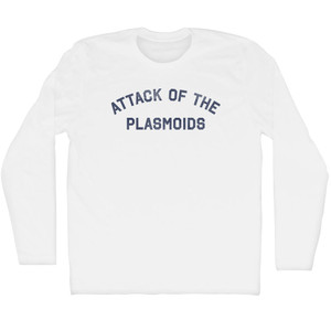 Attack of the Plasmoids Adult Cotton Long Sleeve T-shirt - White