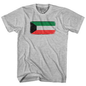 Kuwait Country Flag Adult Cotton T-shirt - Grey Heather