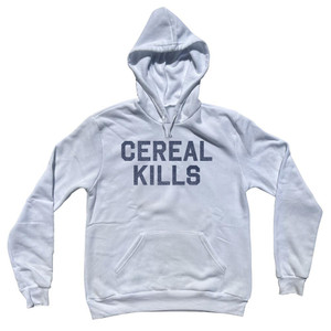Cereal Kills Adult Cotton Hoodie - White