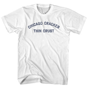 Chicago Cracker Thin Crust Womens Cotton Junior Cut T-Shirt - White