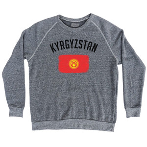Kyrgyzstan Country Flag Heritage Adult Tri-Blend Sweatshirt - Athletic Grey Kyrgyzstan Country Flag Heritage Adult Tri-Blend Sweatshirt - Athletic Grey