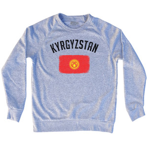 Kyrgyzstan Country Flag Heritage Adult Tri-Blend Sweatshirt - Heather Grey Kyrgyzstan Country Flag Heritage Adult Tri-Blend Sweatshirt - Heather Grey