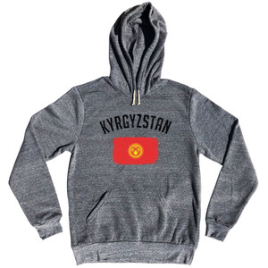 Kyrgyzstan Country Flag Heritage Tri-Blend Hoodie - Athletic Grey Kyrgyzstan Country Flag Heritage Tri-Blend Hoodie - Athletic Grey
