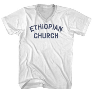 Ethiopian Church Adult Cotton V-neck T-shirt - White