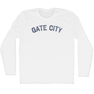 Gate City Adult Cotton Long Sleeve T-shirt - White