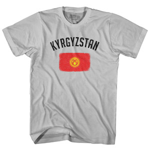 Kyrgyzstan Country Flag Heritage Adult Cotton T-shirt - Cool Grey Kyrgyzstan Country Flag Heritage Adult Cotton T-shirt - Cool Grey