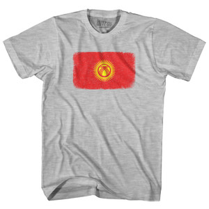Kyrgyzstan Country Flag Adult Cotton T-shirt - Grey Heather