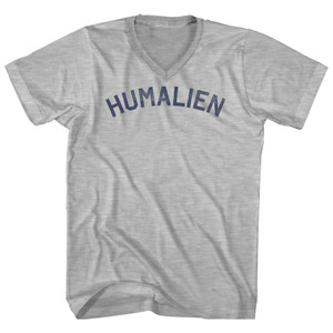 Humalien Adult Cotton V-neck T-shirt - Grey Heather