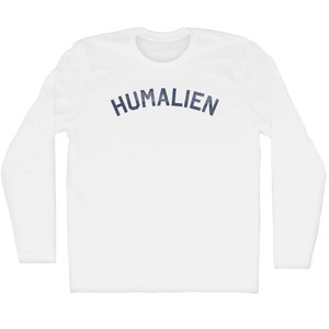 Humalien Adult Cotton Long Sleeve T-shirt - White