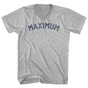MAXIMUM Adult Cotton V-neck T-shirt - Grey Heather