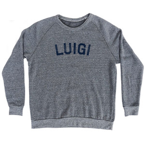 Luigi Adult Tri-Blend Sweatshirt - Athletic Grey
