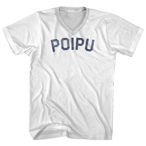 Poipu Adult Cotton V-neck T-shirt - White