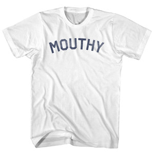 Mouthy Womens Cotton Junior Cut T-Shirt - White