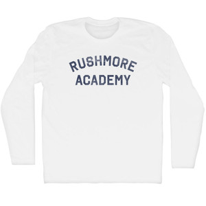 Rushmore Academy Adult Cotton Long Sleeve T-shirt - White
