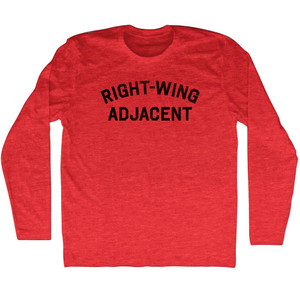 Right-wing Adjacent Adult Tri-Blend Long Sleeve T-shirt - Athletic Red
