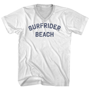 Surfrider Beach Adult Cotton V-neck T-shirt - White