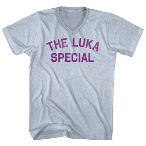 The Luka Special Adult Tri-Blend V-neck T-shirt - Athletic White