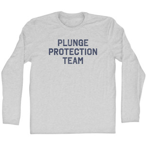 Plunge Protection Team Adult Cotton Long Sleeve T-shirt - Grey Heather Plunge Protection Team Adult Cotton Long Sleeve T-shirt - Grey Heather
