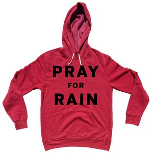 Pray For Rain Tri-Blend Hoodie - Red