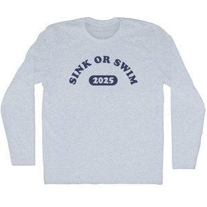 Sink Or Swim 2032 Adult Tri-Blend Long Sleeve T-shirt - Athletic White