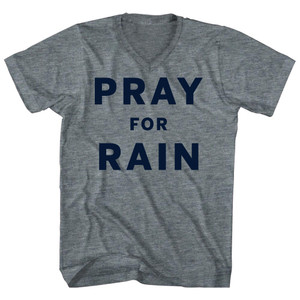 Pray For Rain Adult Tri-Blend V-neck T-shirt - Athletic Grey