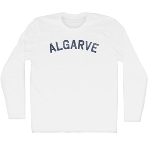 Algarve Adult Cotton Long Sleeve T-shirt - White