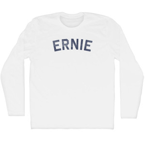 Ernie Adult Cotton Long Sleeve T-shirt - White