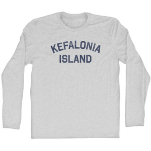 Kefalonia Island Adult Cotton Long Sleeve T-shirt - Grey Heather