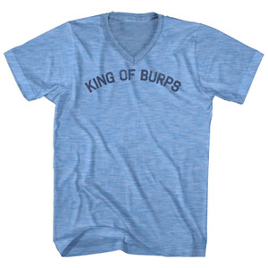 King Of Burps Adult Tri-Blend V-neck T-shirt - Athletic Blue