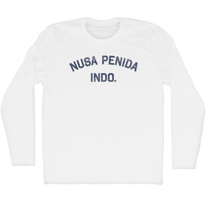 Nusa Penida Indo Adult Cotton Long Sleeve T-shirt - White