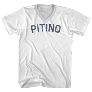 Pitino Adult Cotton V-neck T-shirt - White