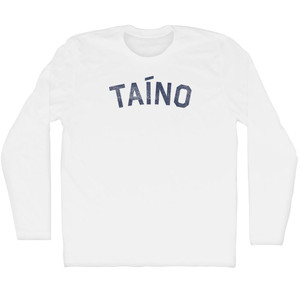 Taino Adult Cotton Long Sleeve T-shirt - White