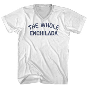 The Whole Enchilada Adult Cotton V-neck T-shirt - White