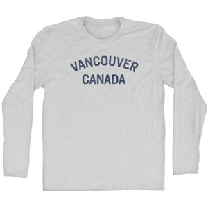Vancouver Canada Adult Cotton Long Sleeve T-shirt - Grey Heather