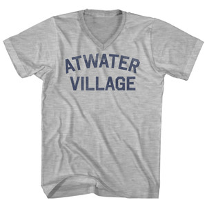 Atwater Village Adult Cotton V-neck T-shirt - Grey Heather