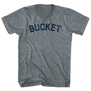 Bucket Adult Tri-Blend V-neck T-shirt - Athletic Grey