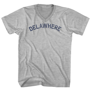 Delawhere Adult Cotton V-neck T-shirt - Grey Heather