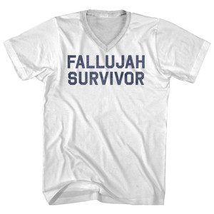 Fallujah Survivor Adult Cotton V-neck T-shirt - White