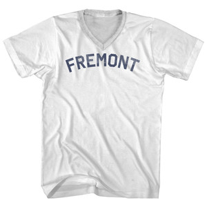 Fremont Adult Cotton V-neck T-shirt - White
