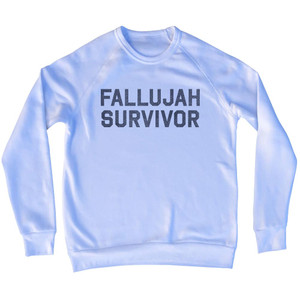 Fallujah Survivor Adult Tri-Blend Sweatshirt - White