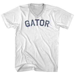 Gator Adult Cotton V-neck T-shirt - White
