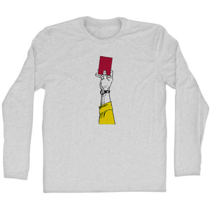 Red Card Soccer Adult Cotton Long Sleeve T-shirt - Grey Heather