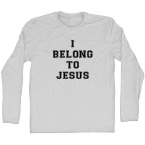 I Belong To JESUS Adult Cotton Long Sleeve T-shirt - Grey Heather
