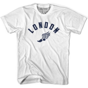 London Running Winged Foot Track T-shirt - Grey Heather