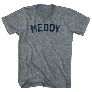 Meddy Tri-Blend V-neck Womens Junior Cut T-shirt - Athletic Grey