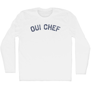 Oui Chef Adult Cotton Long Sleeve T-shirt - White