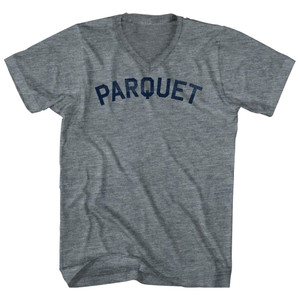 Parquet Adult Tri-Blend V-neck T-shirt - Athletic Grey