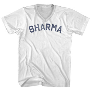 Sharma Adult Cotton V-neck T-shirt - White