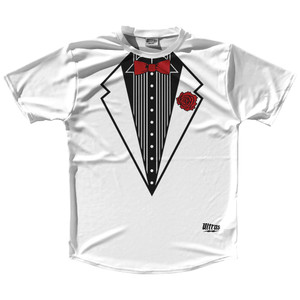 Tuxedo Red Tie Lacrosse Shooter Shirt - White