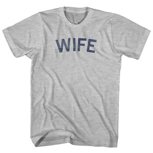 Wife Womens Cotton Junior Cut T-Shirt - Grey Heather